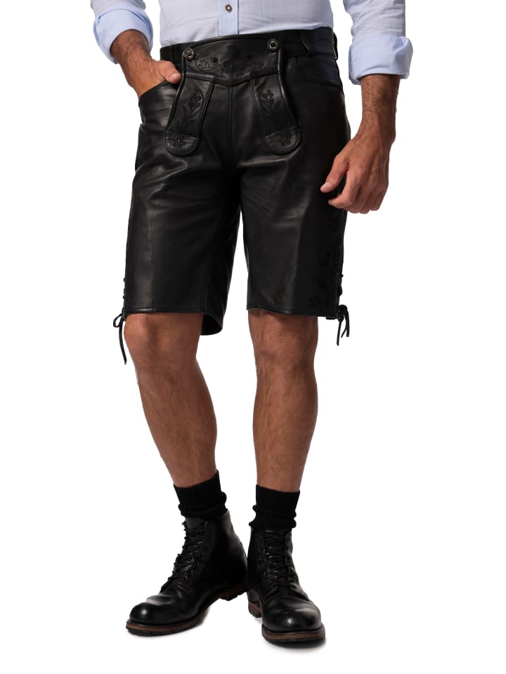 JP1880 Lederhose in schwarz günstig kaufen