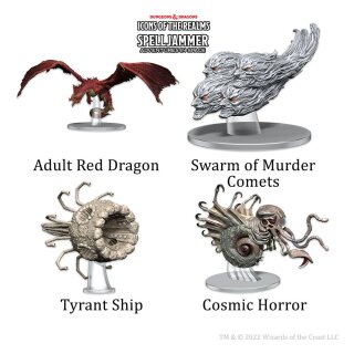 D&D Icons of the Realms Spelljammer Adventures in Space Miniaturen vorbemalt Ship Scale - Threats from the Cosmos