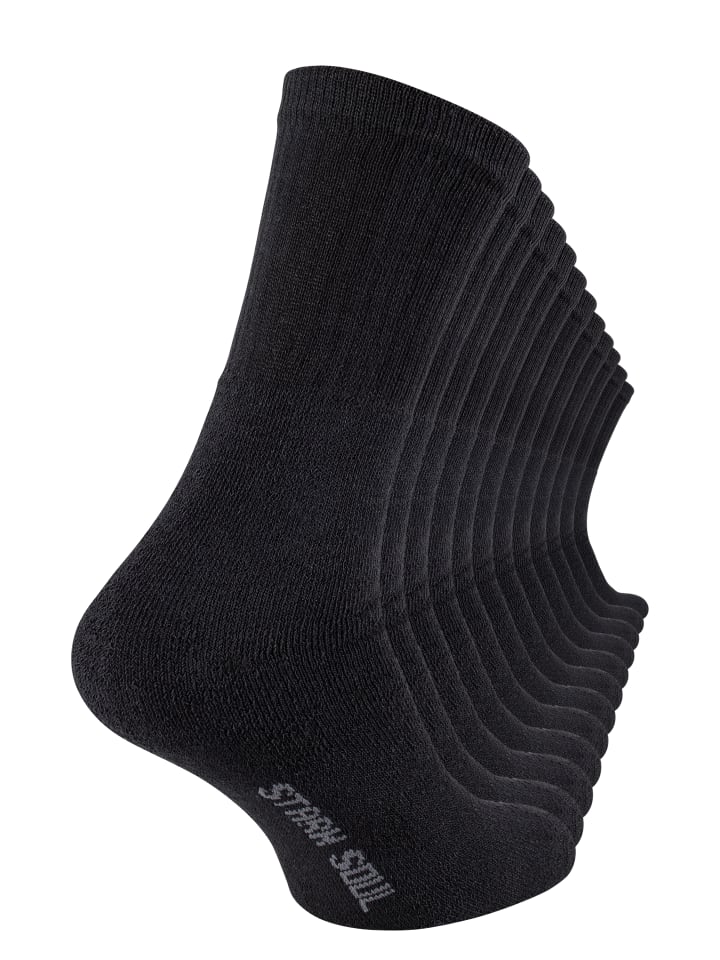 Stark Soul® 12 Paar Tennissocken, Frotteesocken in schwarz günstig kaufen