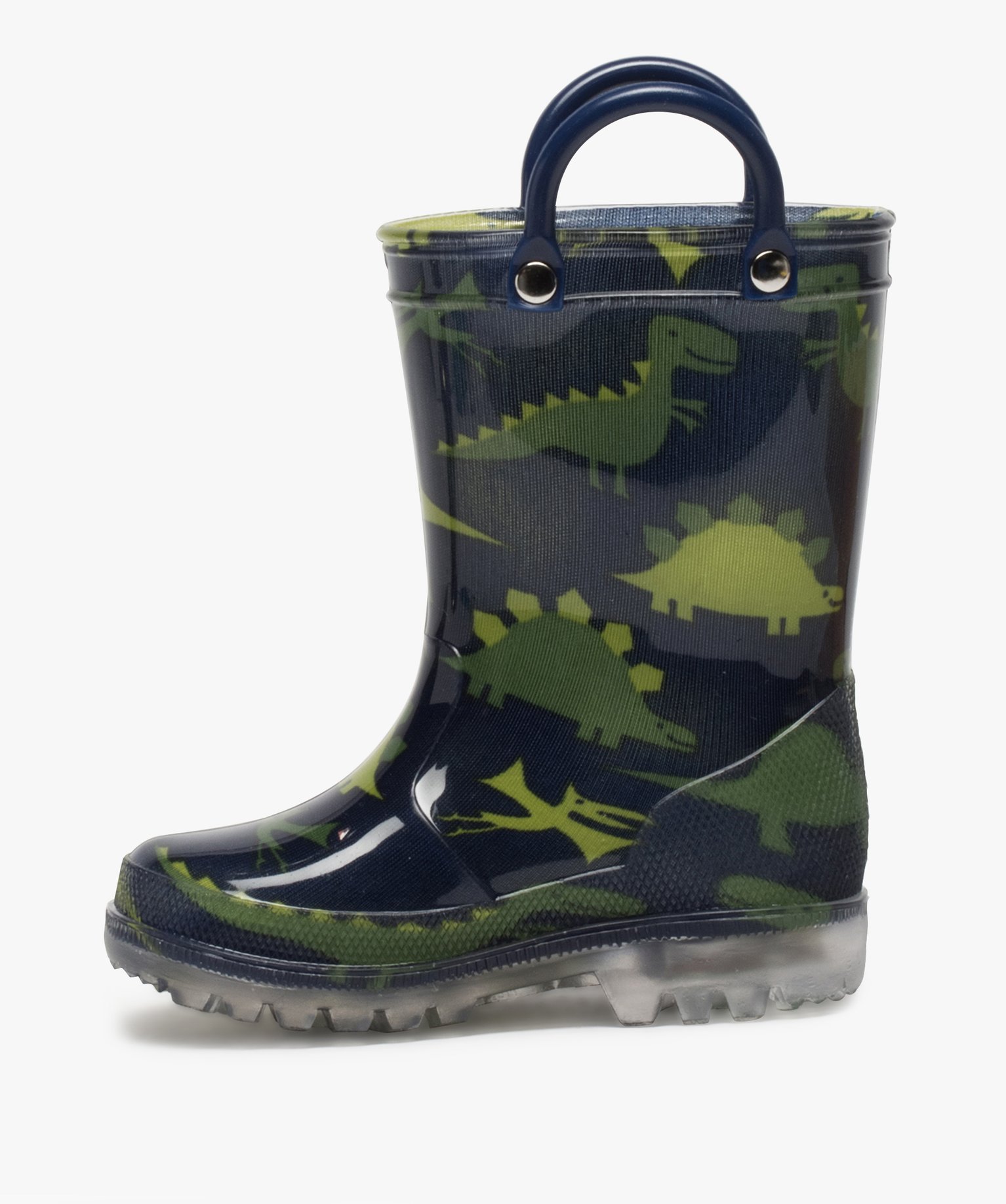 Bottes de pluie bébé Garçon à anses imprimées dinosaures marine | GEMO