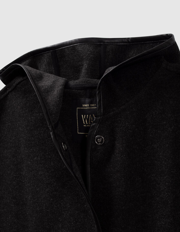 Manteau cape grise à capuche fille