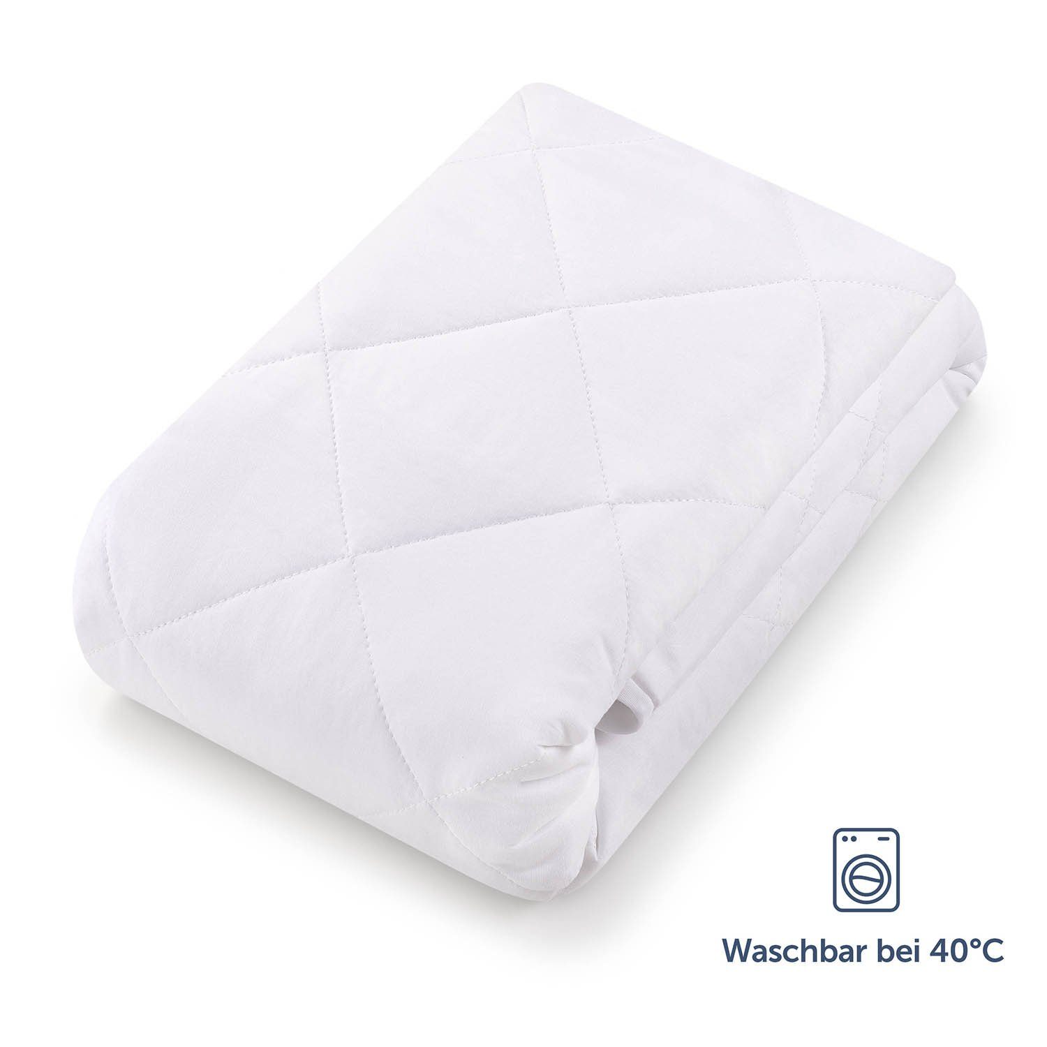 Matratzenschoner Blumtal Luxus Gesteppter Matratzenschoner – Oeko-TEX Zertifiziert Blumtal, Anti-Allergie Matratzenschoner, Waschmaschinenfester Matratzenschoner