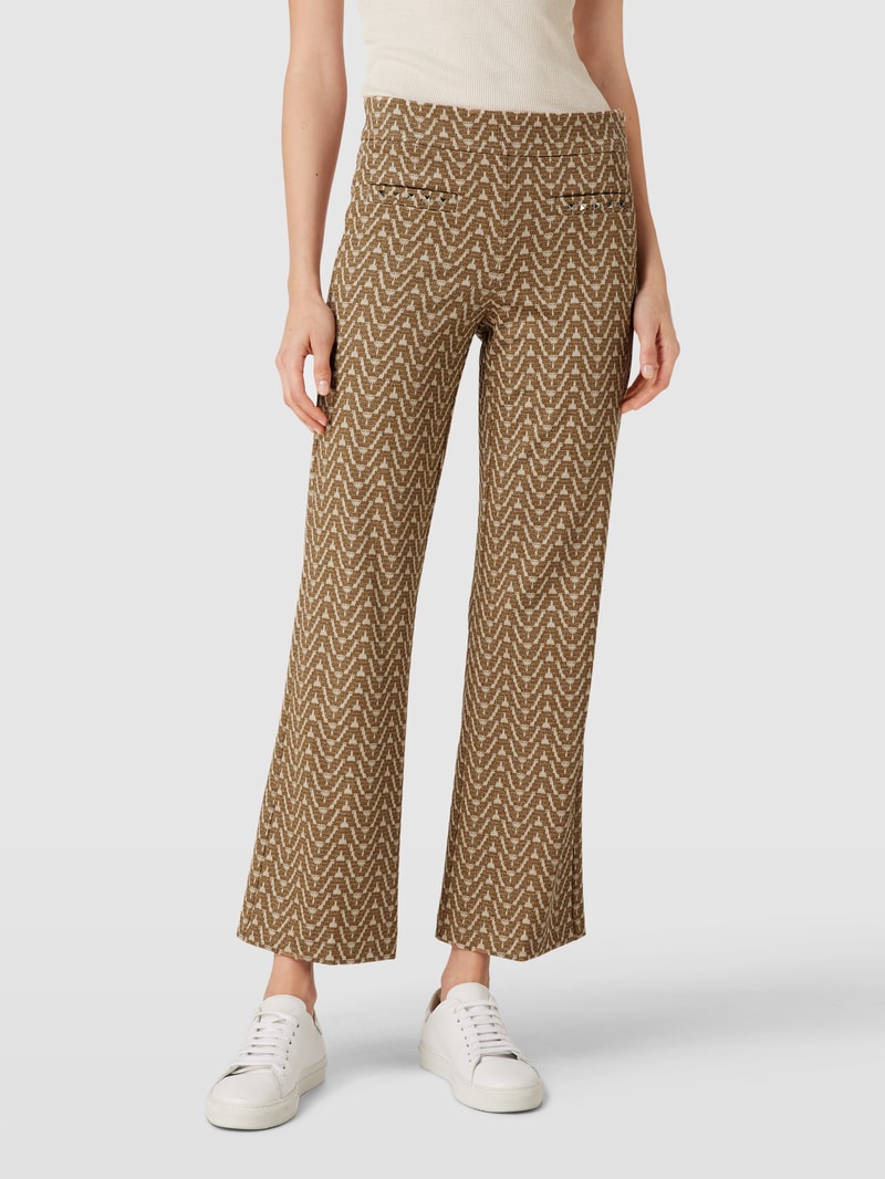 Flared Cut Stoffhose in verkürzter Passform Modell 'FAITH' in gold