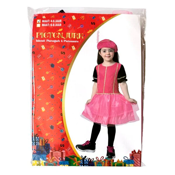 Detský kostým pre pomocníčku Sinterklaas, ružový, 4-6 rokov