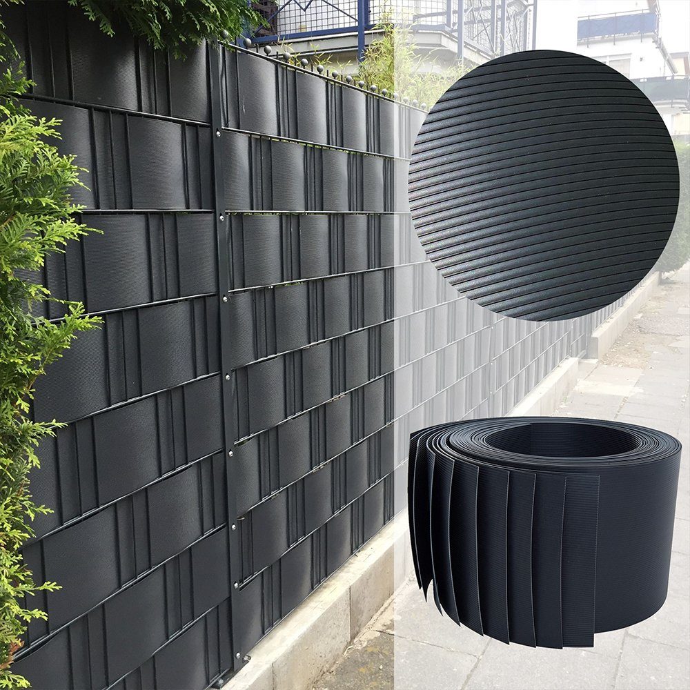 Mucola Sichtschutzstreifen Sichtschutz 10X PVC Sichtschutzstreifen Zaunfolie Windschutz Garten, (10er Set), Hart PVC