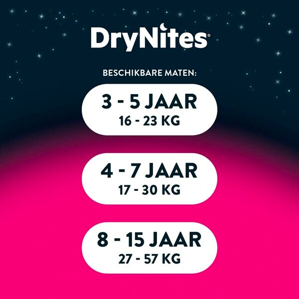 DryNites dievčenské nočné nohavičky 4-7 rokov 4-7 rokov (17-30 kg) 10 kusov