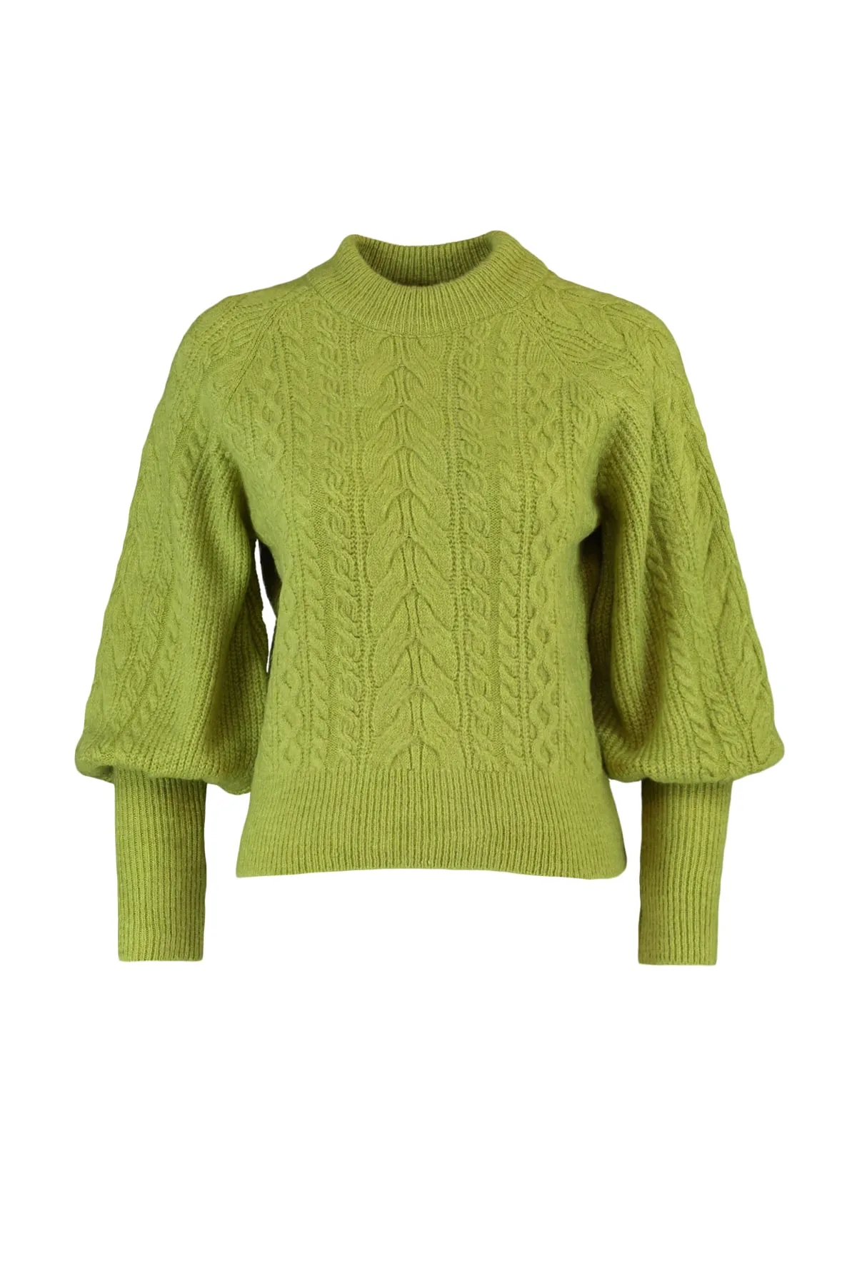 Trendyol Collection  Grüner, weich strukturierter Zopfpullover TWOAW21KZ0109