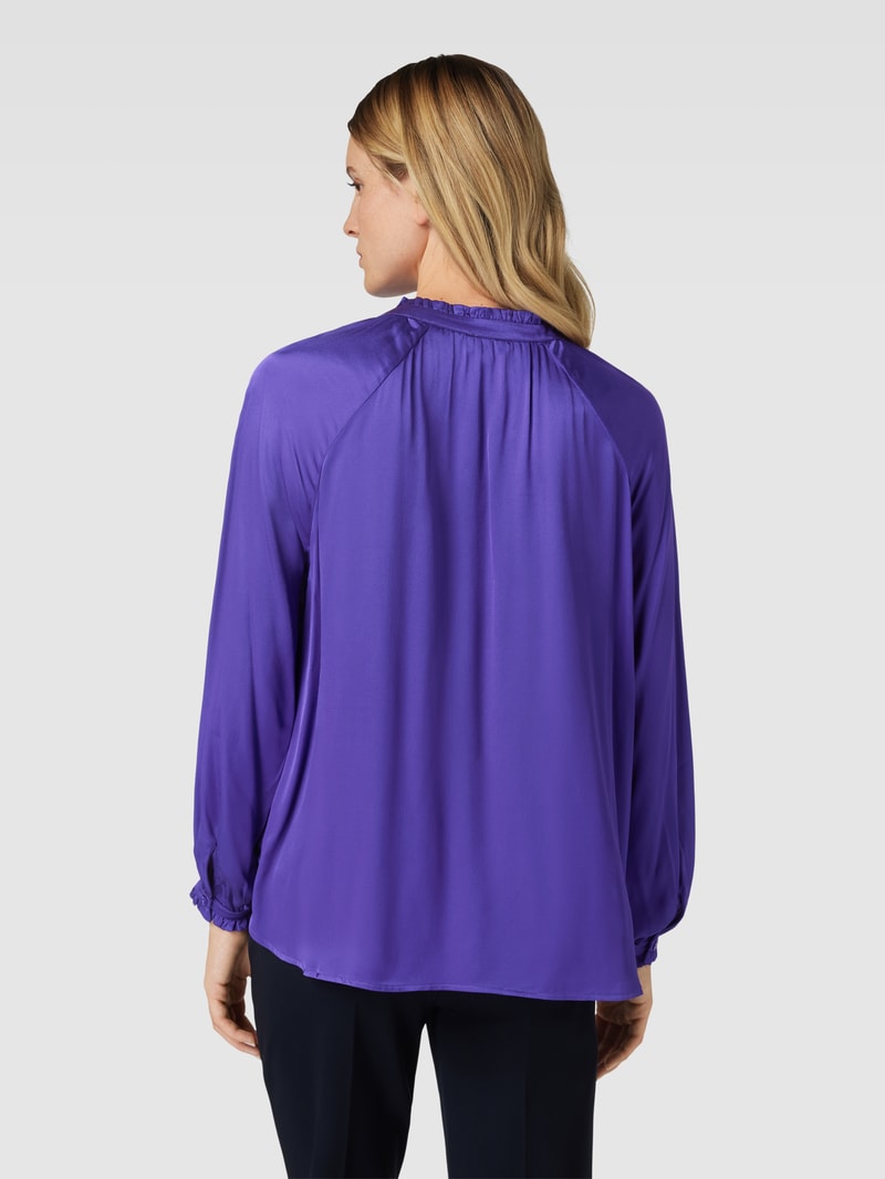 Bluse mit Volantsaum in lila