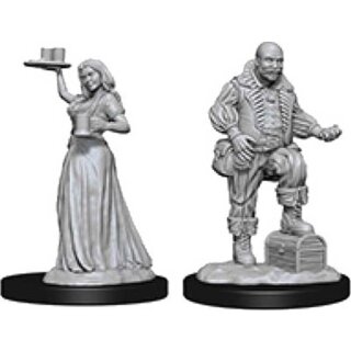 Merchants (Serving Girl and Merchant): Pathfinder Deep Cuts Unpainted Minis