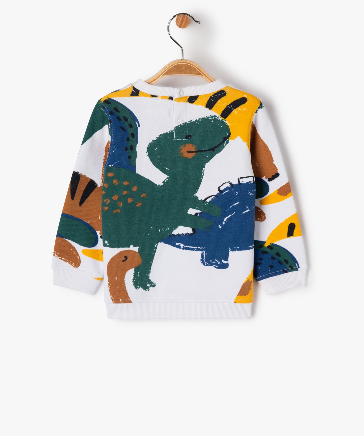 Sweat en molleton doux avec motifs bébé Garçon blanc | GEMO