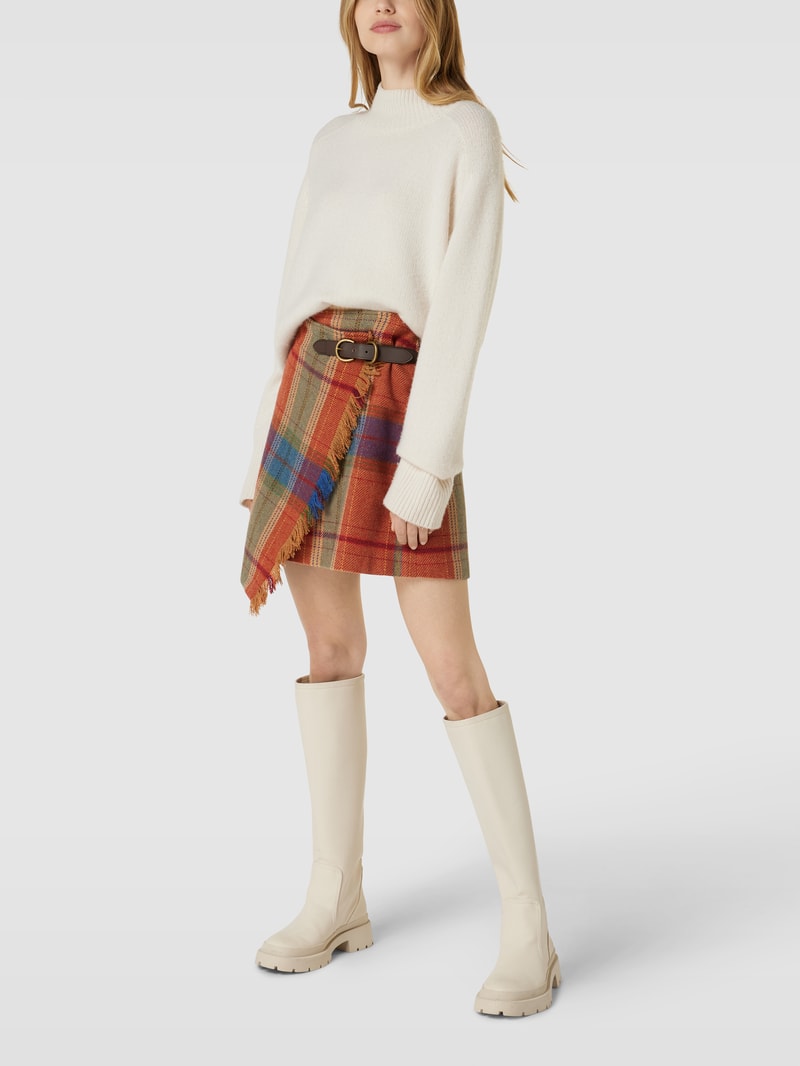 Minirock mit Tartan-Karo in orange