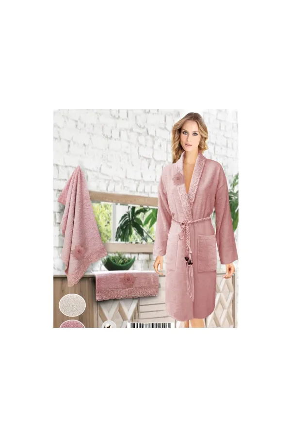 Çeyiz Diyarı  Shalyaka-Bademantel-Set mit Applikationen