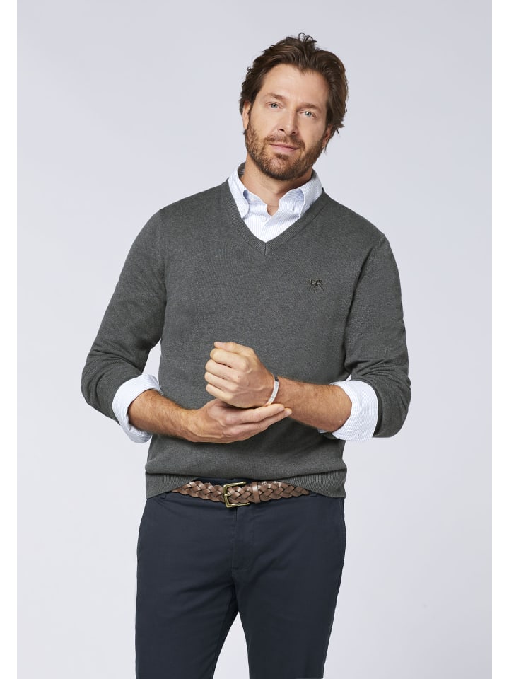 Polo Sylt Strickpullover in Grau günstig kaufen
