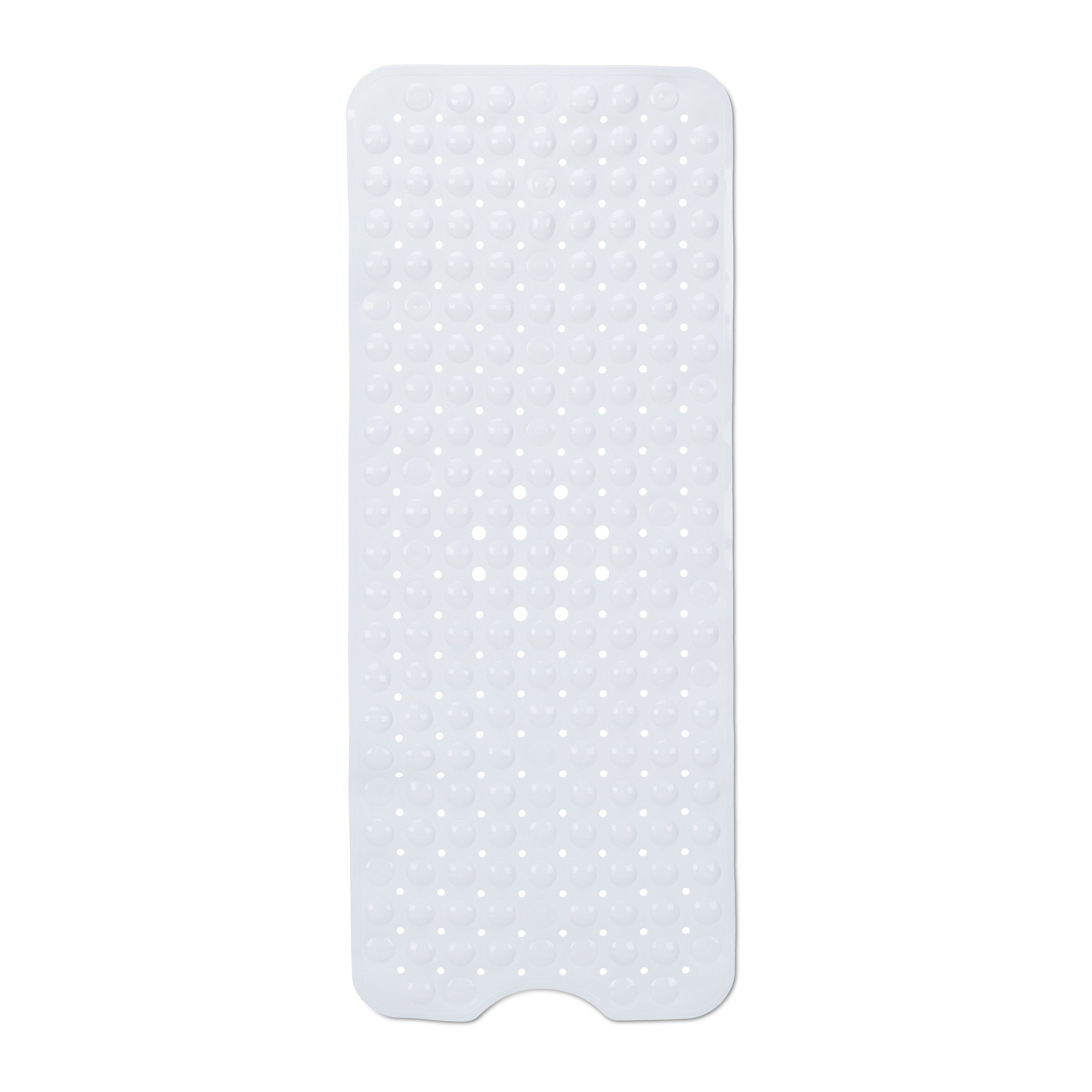 Badematte Badewannenmatte 100x40 cm relaxdays, Höhe 4 mm, Kunststoff, Weiß