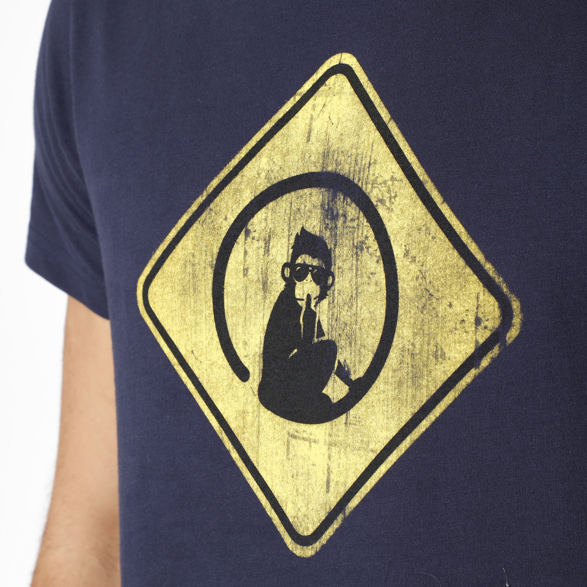 Australia Road Sign T-Shirt Herren - Dunkelblau, Gelb