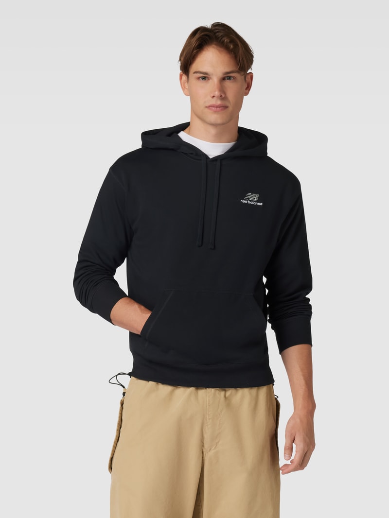 Hoodie mit Logo-Stitching in schwarz