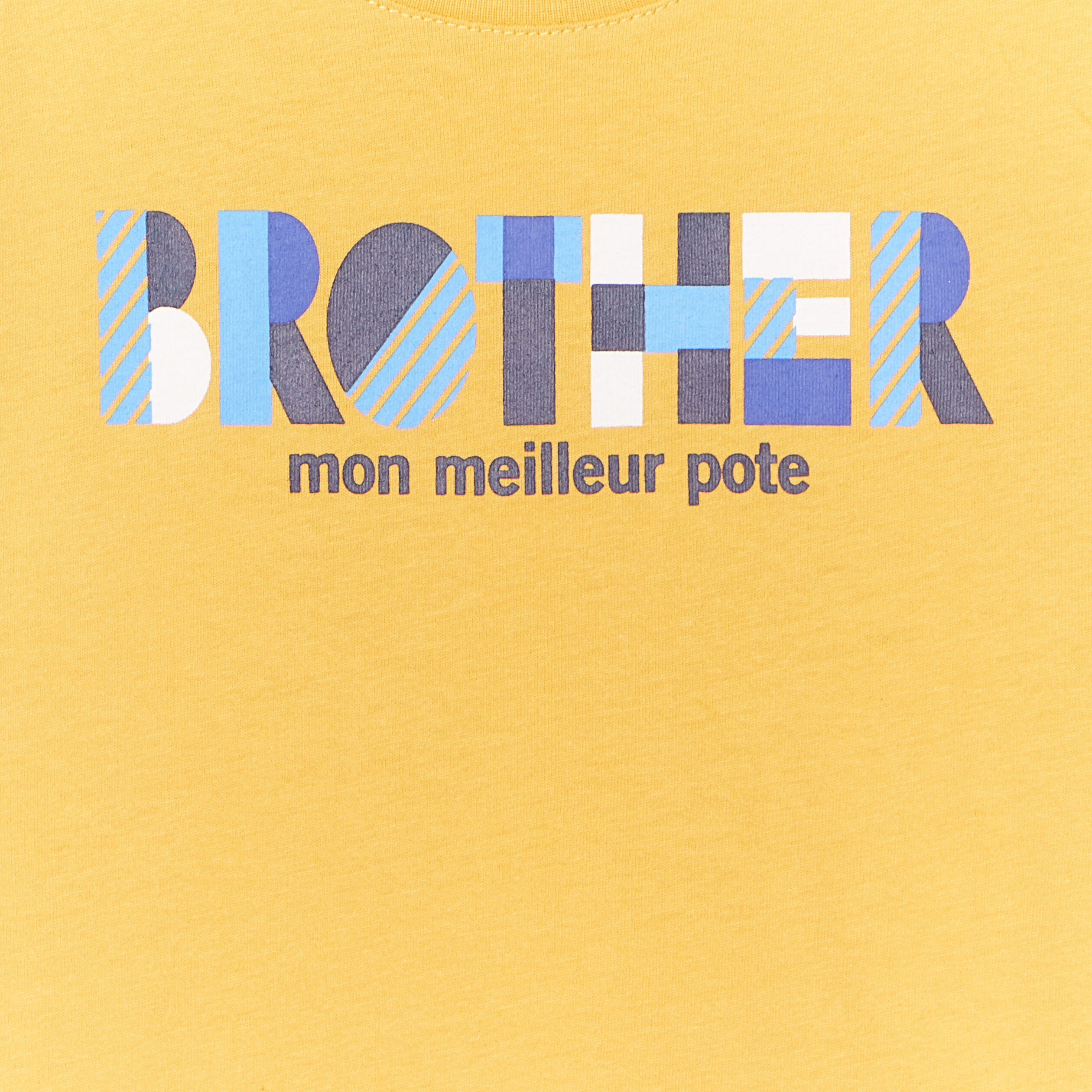 T-shirt col rond manches courtes coton jaune garçon | La Halle