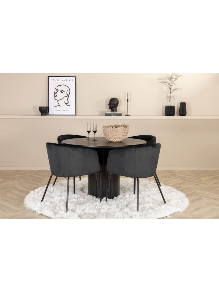 ebuy24 Essgruppe Bianca 8 Schwarz 110 x 110 cm günstig kaufen onesize