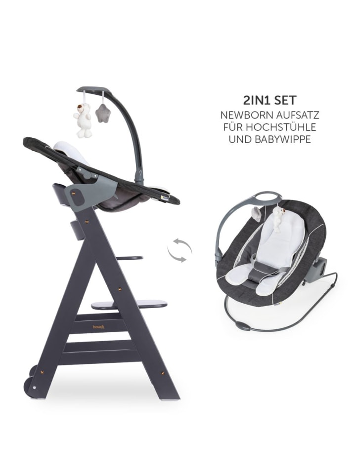 Hauck Beta Plus Dark Grey 5-tlg. Newborn Set - Hochstuhl in grau günstig kaufen onesize