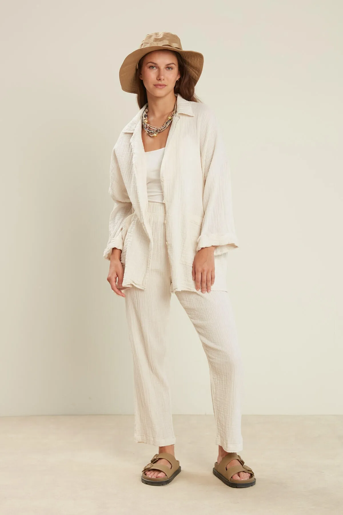 Manuka  MUSLIN-HOSE ECRU