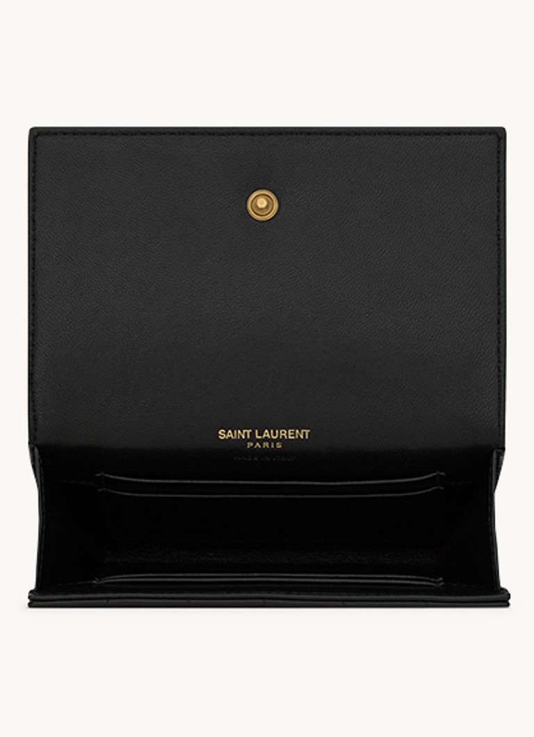Cassandre by Saint Laurent mały kwadratowy portfel ze skóry pikowanej