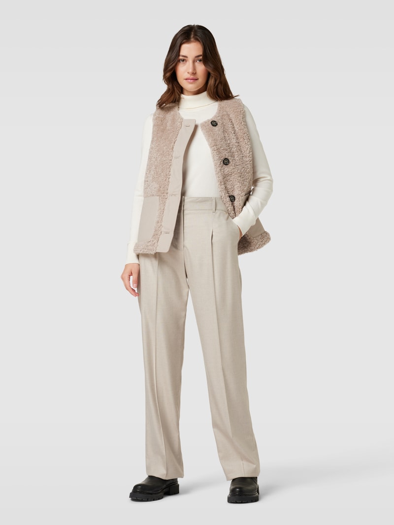 Weste in Two-Tone-Machart Modell 'KINTRA' in beige