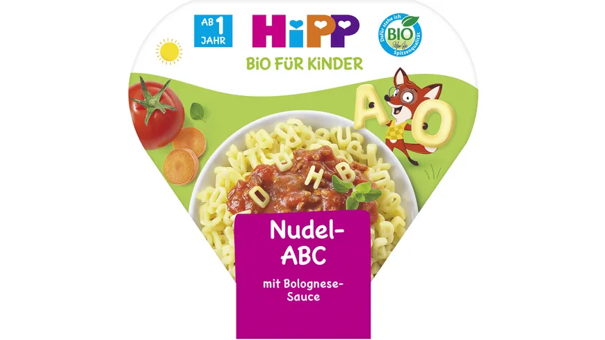 HiPP Bio für Kinder Schalenmenü: Nudel-ABC mit Bolognese-Sauce 250 g