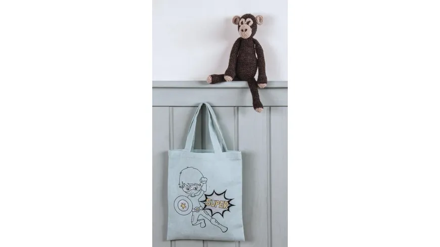 Rayher Baumwoll-Tasche mit Druck - hellblau