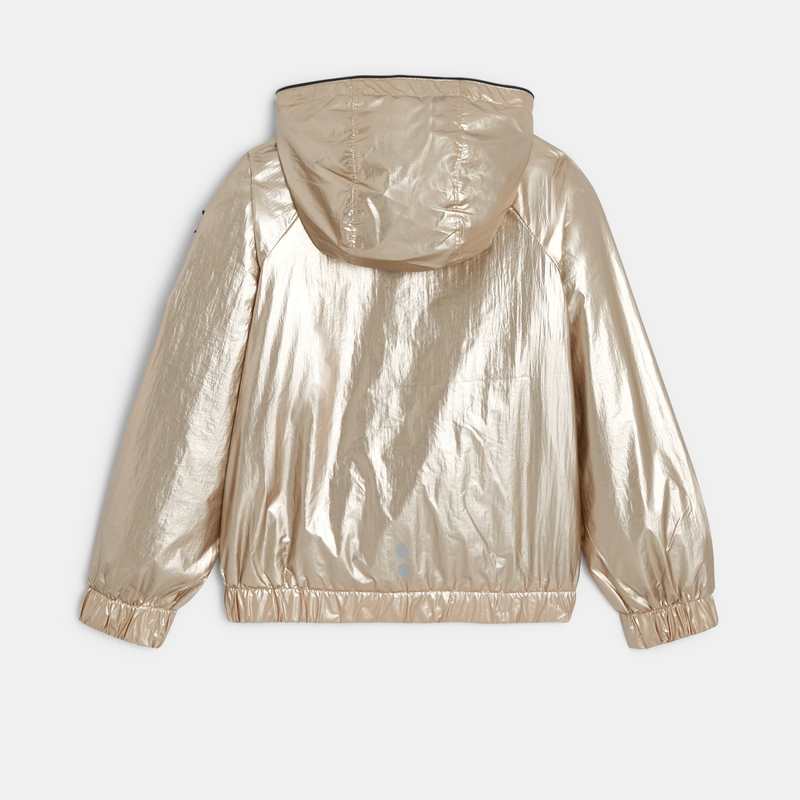 Blouson à effet métallisé jaune fille