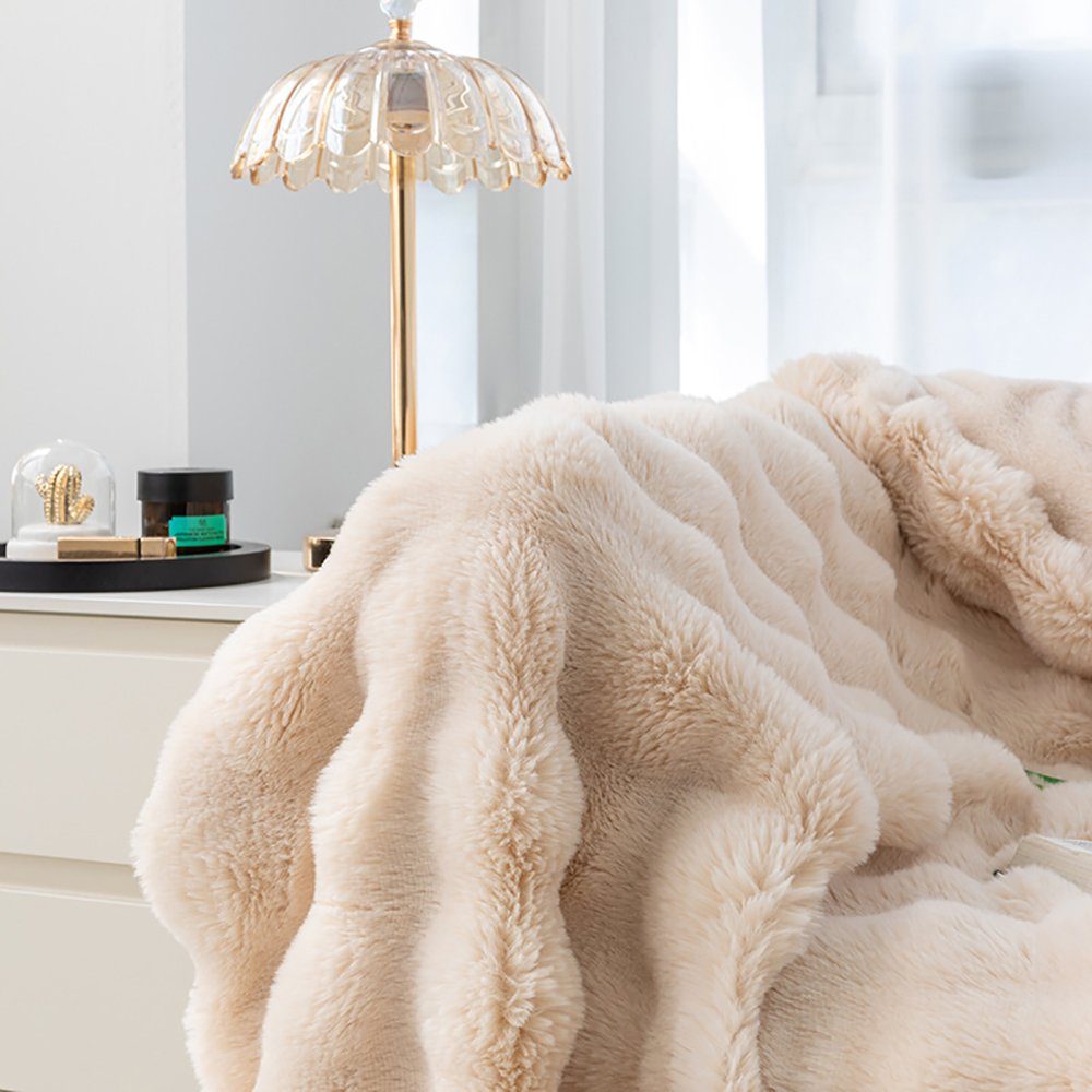 Wohndecke Flanell-Sofadecke Toskana Bubble Blanket Warm und weich, SCOHOME, Casual Nap Blanket Decke Abdeckung Decke
