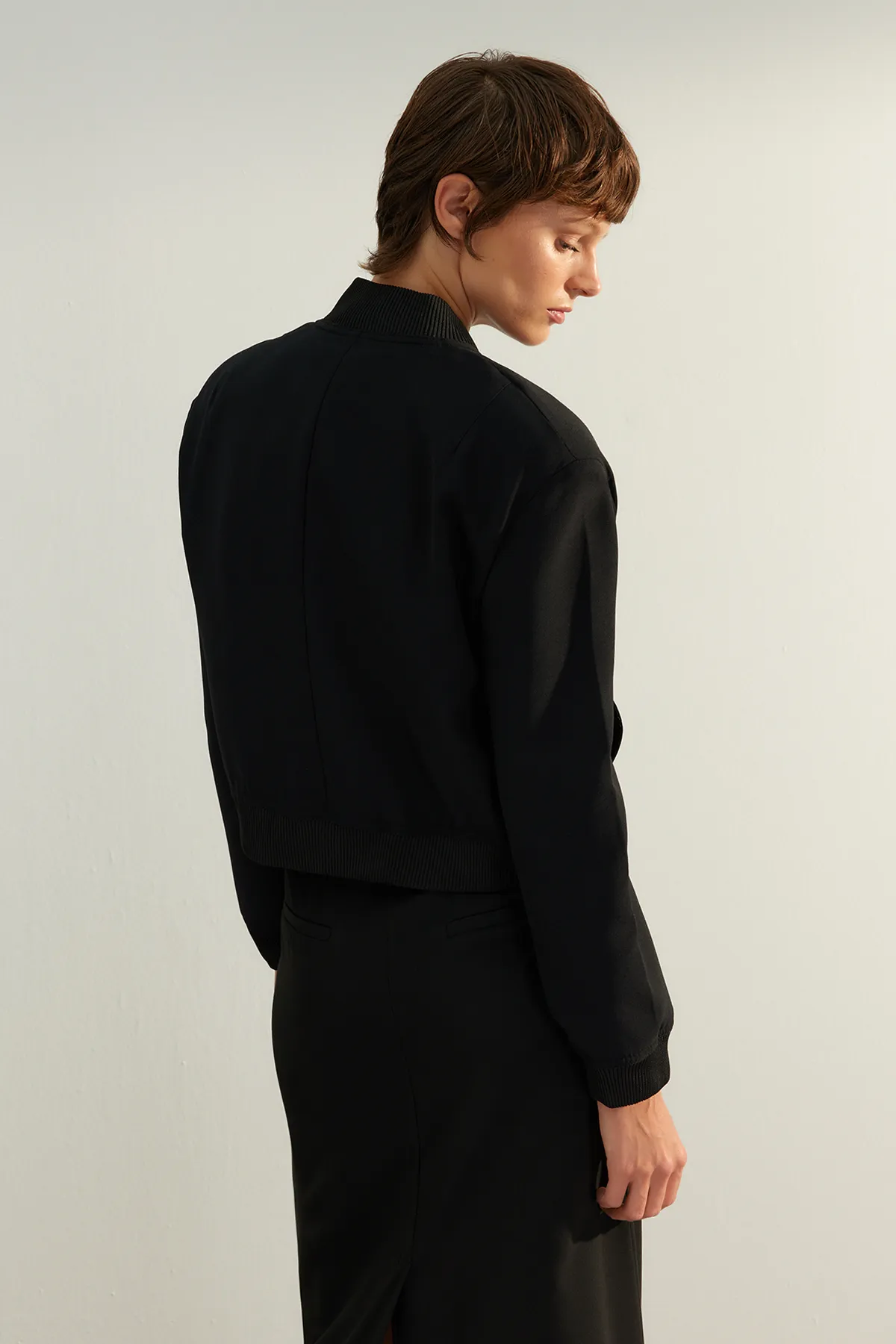 Trendyol Collection  Schwarze Premium-Bomber-Webjacke TWOAW24CE00047
