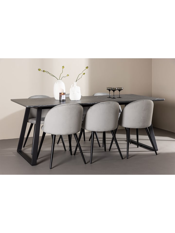 ebuy24 Essgruppe Malaga (7-teilig) Grau 200 x 90 cm günstig kaufen onesize