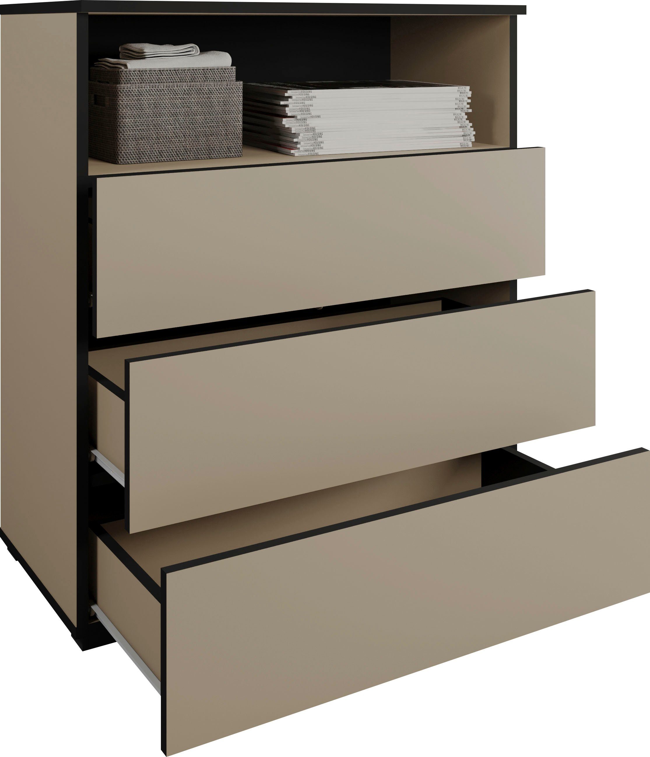 INOSIGN Schubkastenkommode Paris, mit 3 Schubkästen (Breite 70 cm)