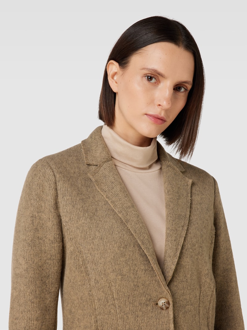 Strickblazer mit Eingrifftaschen in beige meliert