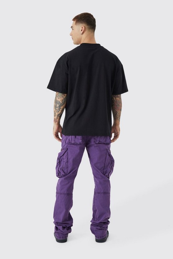 Slim-Fit Schlaghose mit Acid-Waschung