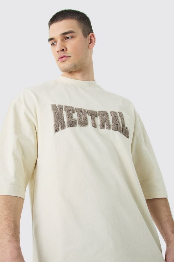 Tall Oversize T-Shirt mit Borg-Applikation