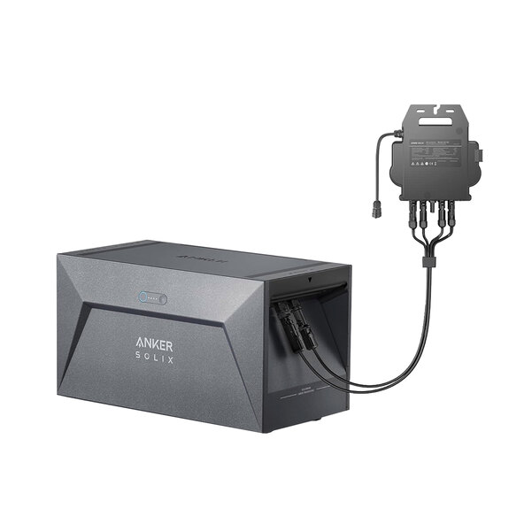 Bifaziales Balkonkraftwerk 900W / 800W inkl. Speicherbatterie und Wandhalterung für Ziegeldächer