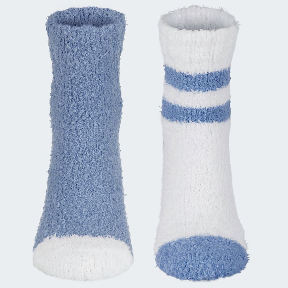 Black Snake Blau/Weiß 2-Pack Damen Kuschelsocken