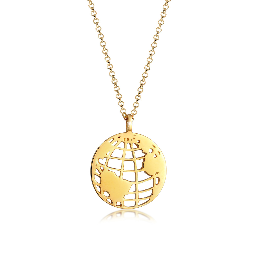 Elli Elli Collier Globe Pendentif Collier Femme - (925/1000) Argent Bijoux