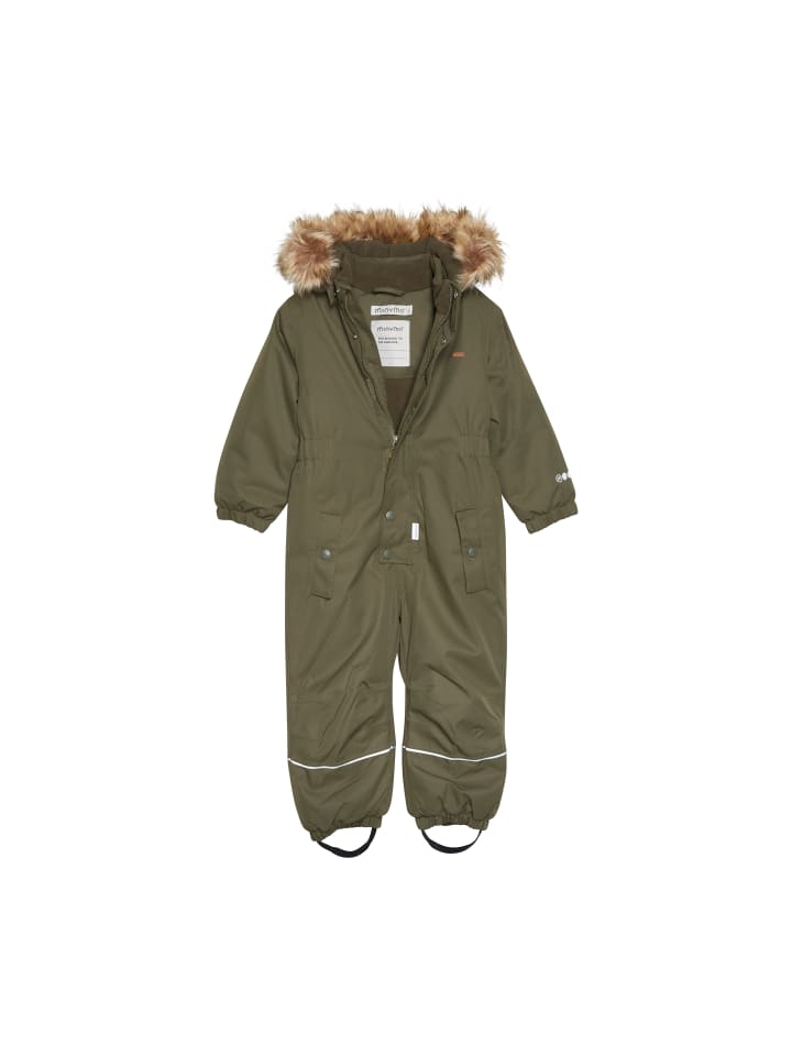 Minymo Schneeoverall 162145 Schneeanzug mit Kapuze und Fußschlafen in Grün günstig kaufen