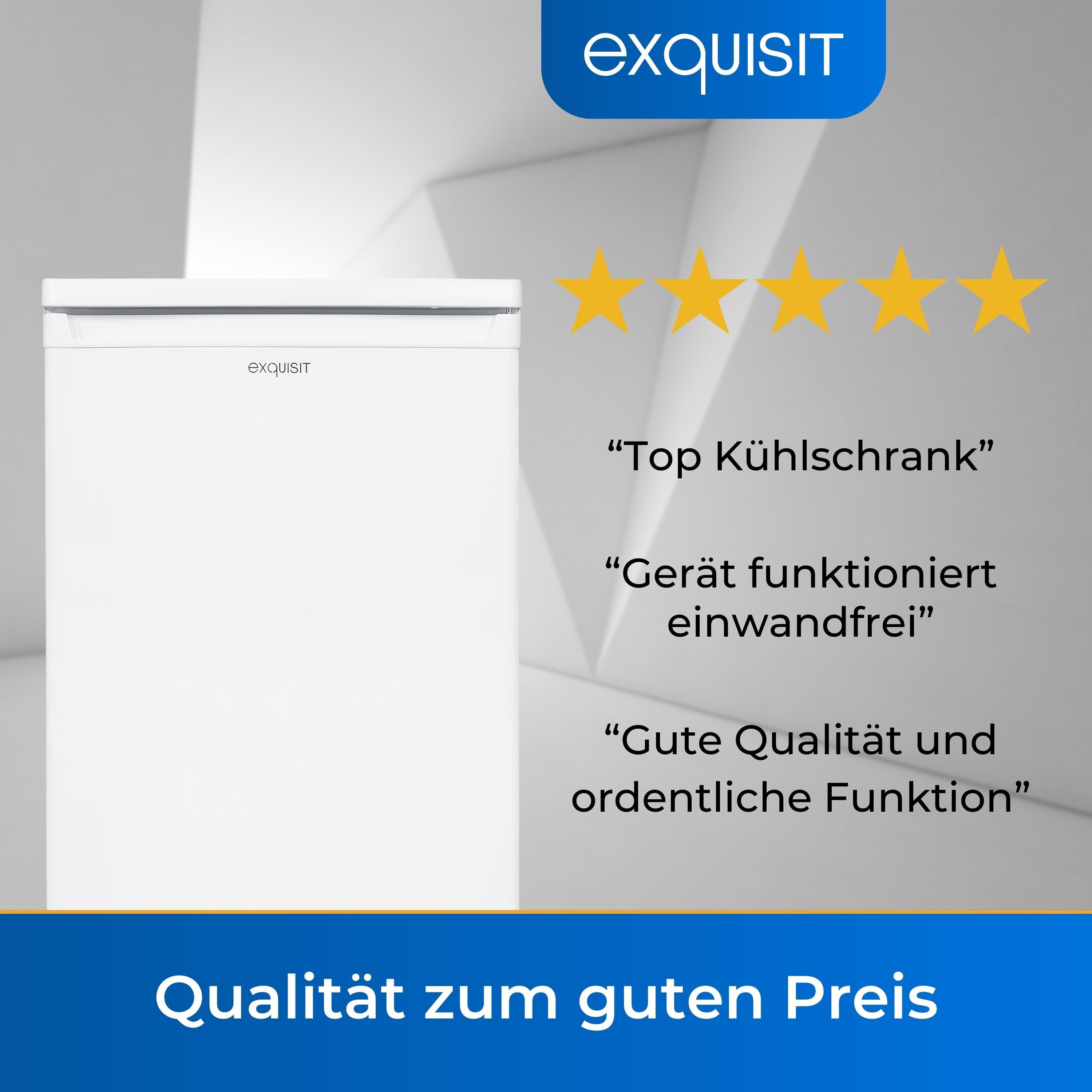 exquisit Kühlschrank KS516-4-E-040E, 85.5 cm hoch, 55 cm breit, 4* Gefrierfach, Butterfach, Türanschlag wechselbar