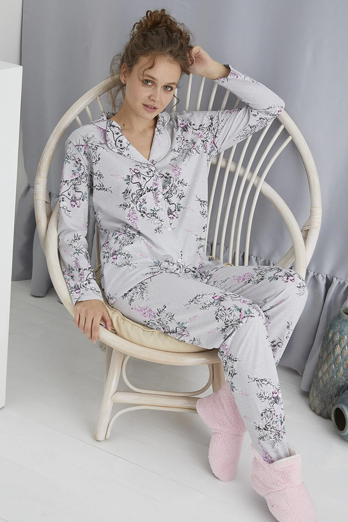 STRAWBERRY  Pyjama-Set mit Knöpfen