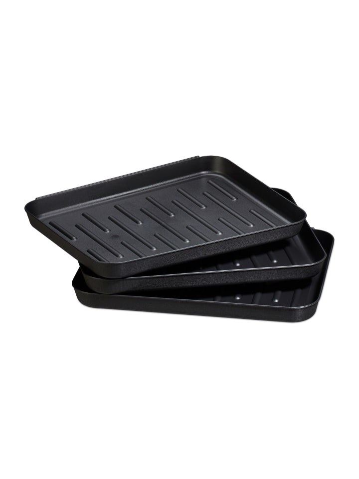 relaxdays 3x Schuhabtropfschale in Schwarz günstig kaufen onesize