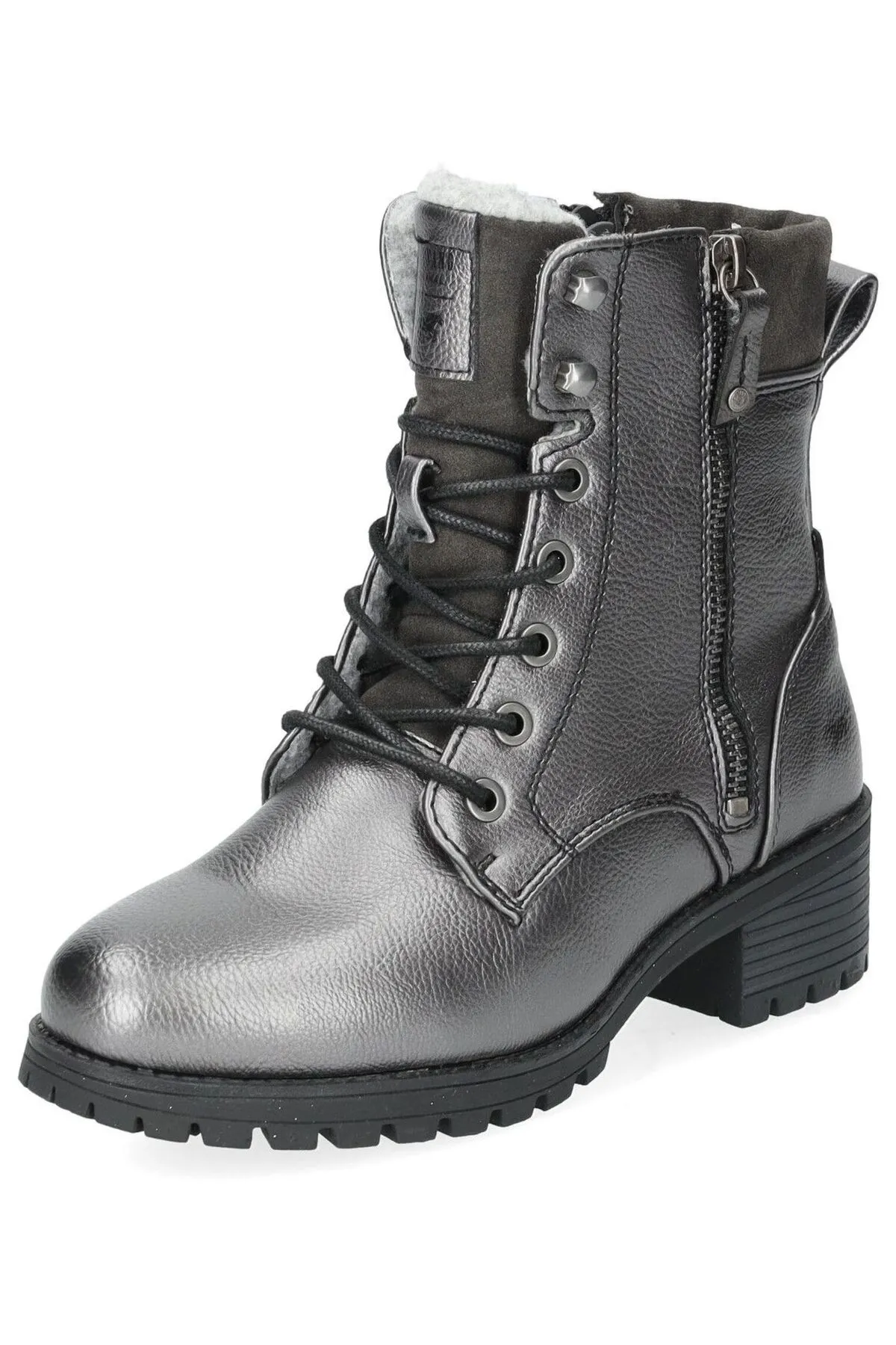 Mustang  Stiefelette - Grau - Blockabsatz