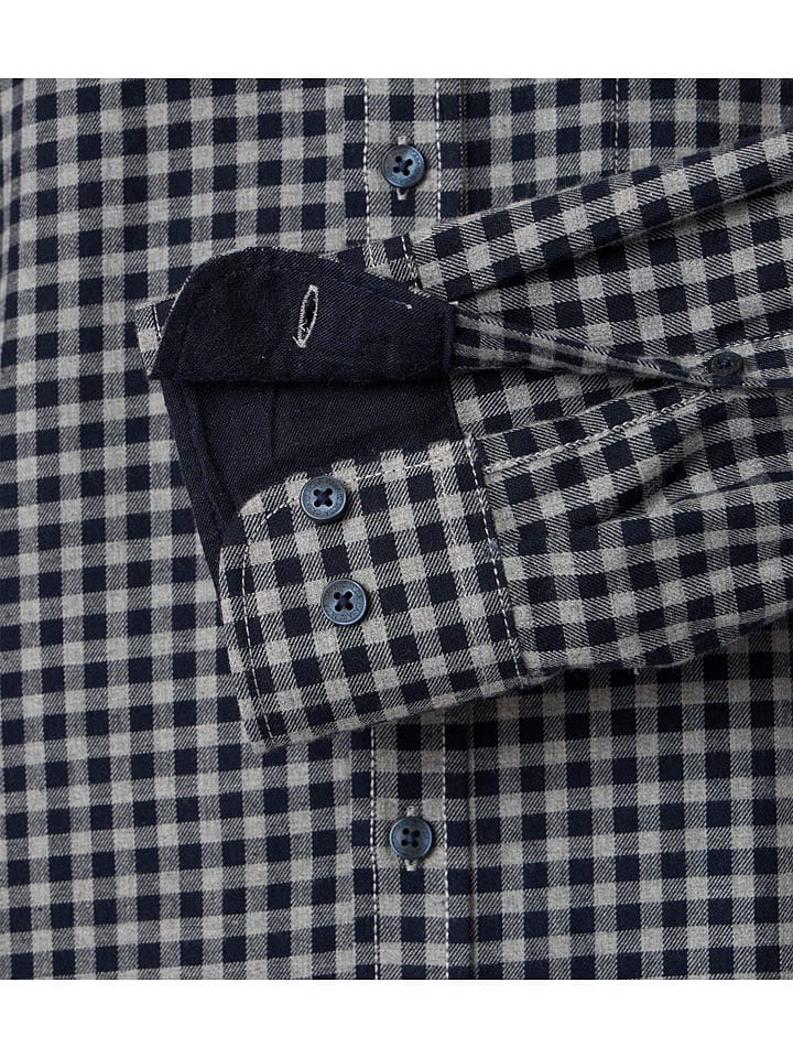 CASAMODA Hemd in Beige/Dunkelblau günstig kaufen