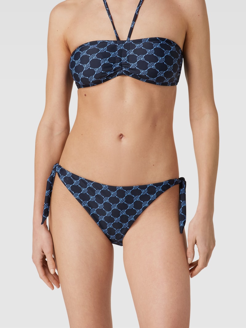 Bikini-Hose mit seitlicher Schnürbindung in marineblau