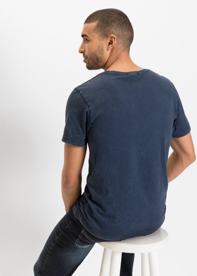 Pflegeleichtes T-Shirt aus Baumwolle, Slim Fit