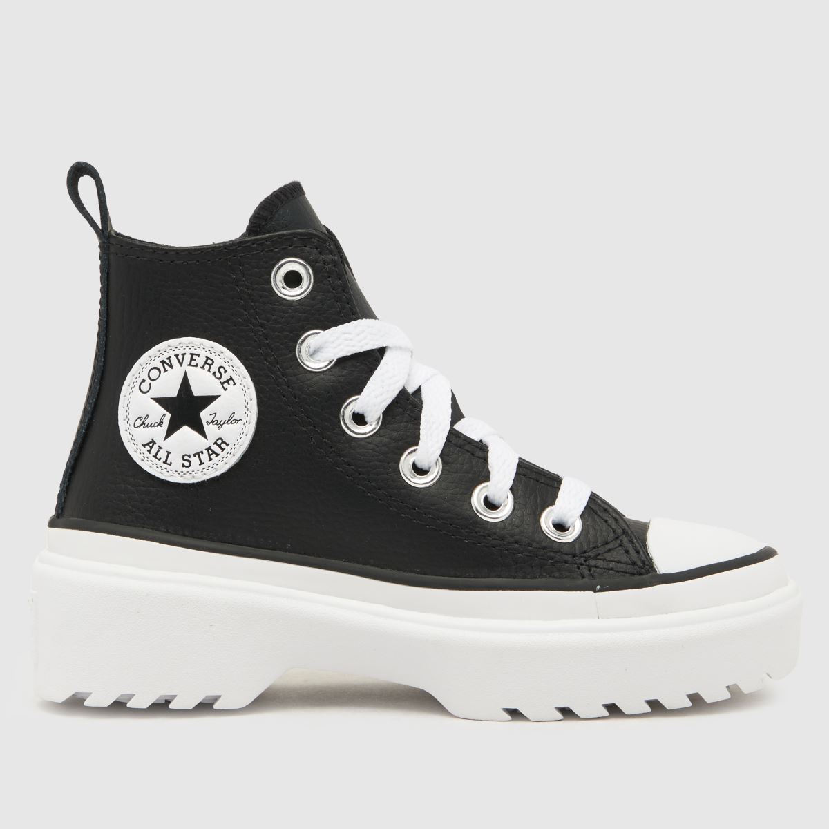 Converse svarta och vita All Star Lugged Lift Hi Junior-sneakers