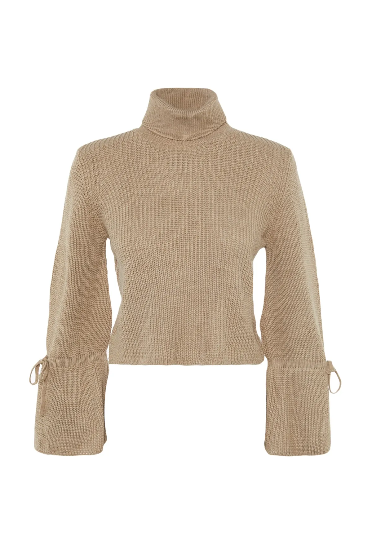 Trendyol Collection  Strickpullover mit nerzfarbenen Ärmeln und Detail TWOAW23KZ01491