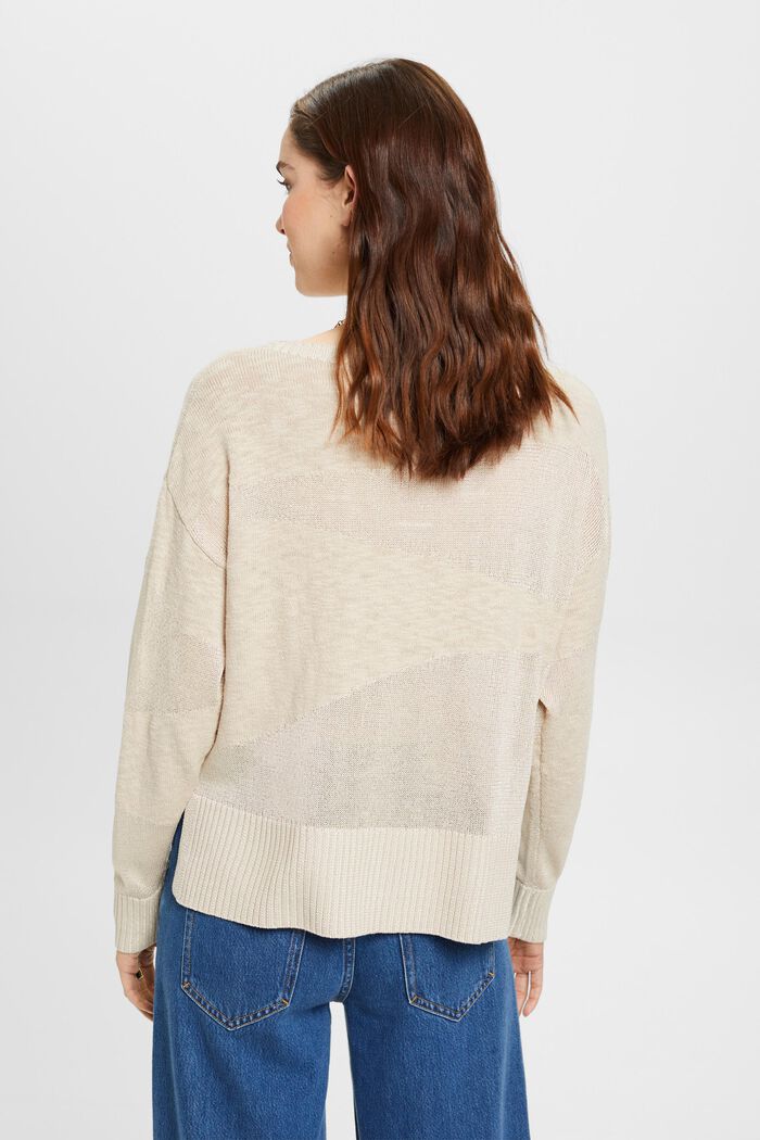 Slub Pullover mit Blockmuster
